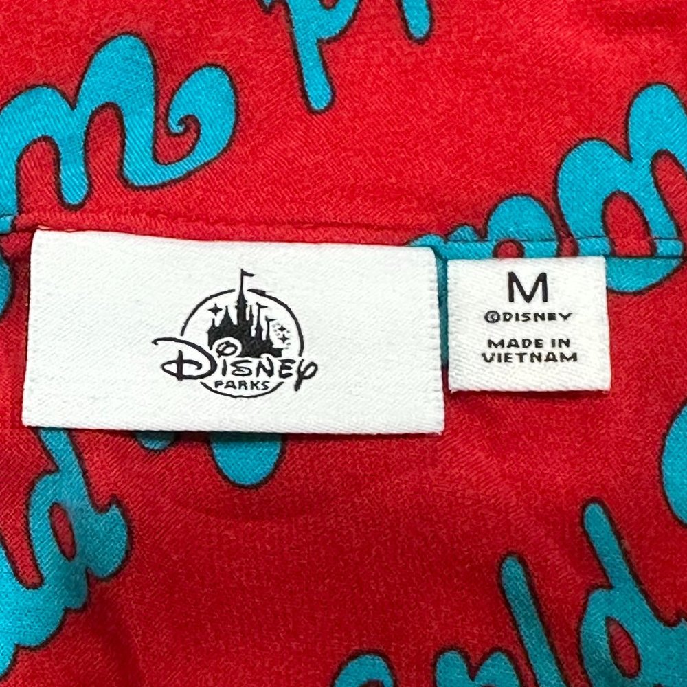 Men's Disney Parks Short Sleeve Button Up Shirt Medium Walt Disney World Logo‎ - Picture 5 of 6